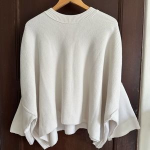 FREE PEOPLE | Oversized Cream Chunky Knit Sweater | Size Large